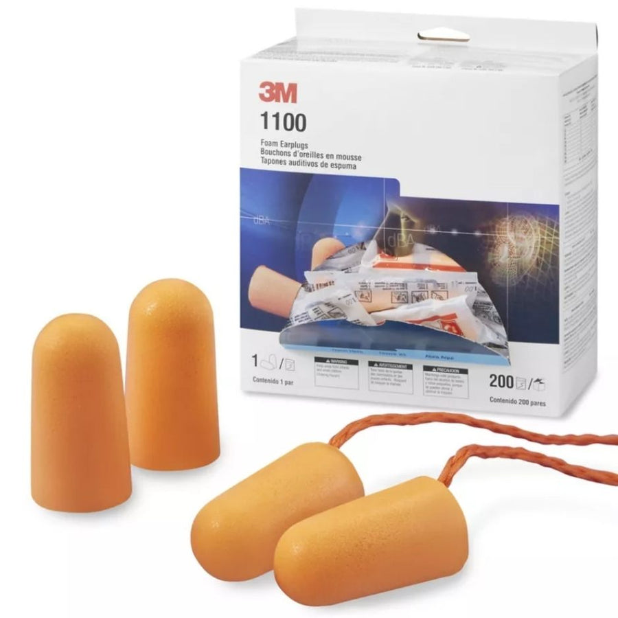 Package and product photo of the 3M Ear Plugs Foam in orange