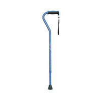 airgo comfort plus aluminum cane offset handle blue front view