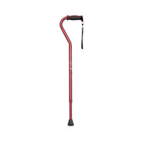 airgo comfort plus aluminum cane offset handle burgundy front view