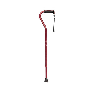 airgo comfort plus aluminum cane offset handle burgundy front view