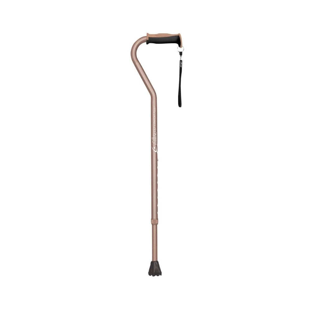 airgo comfort plus aluminum cane offset handle coral front view