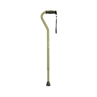 airgo comfort plus aluminum cane offset handle olive front view