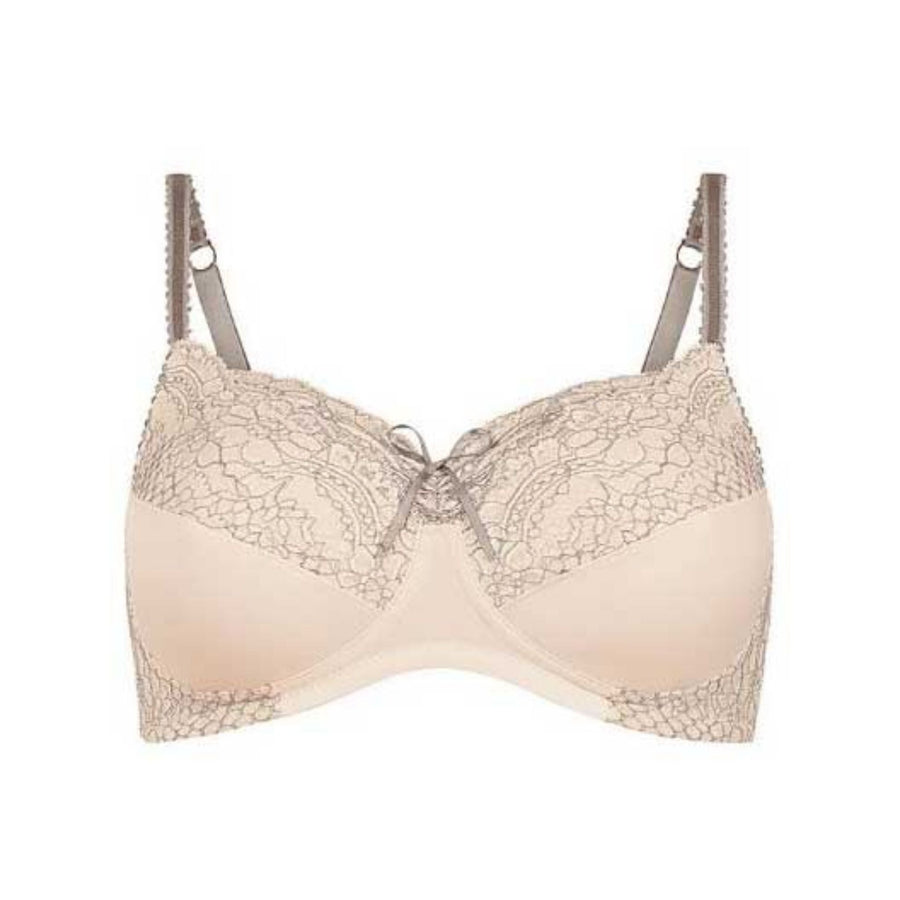 light rose grey amoena celine wire mastectomy bra front view