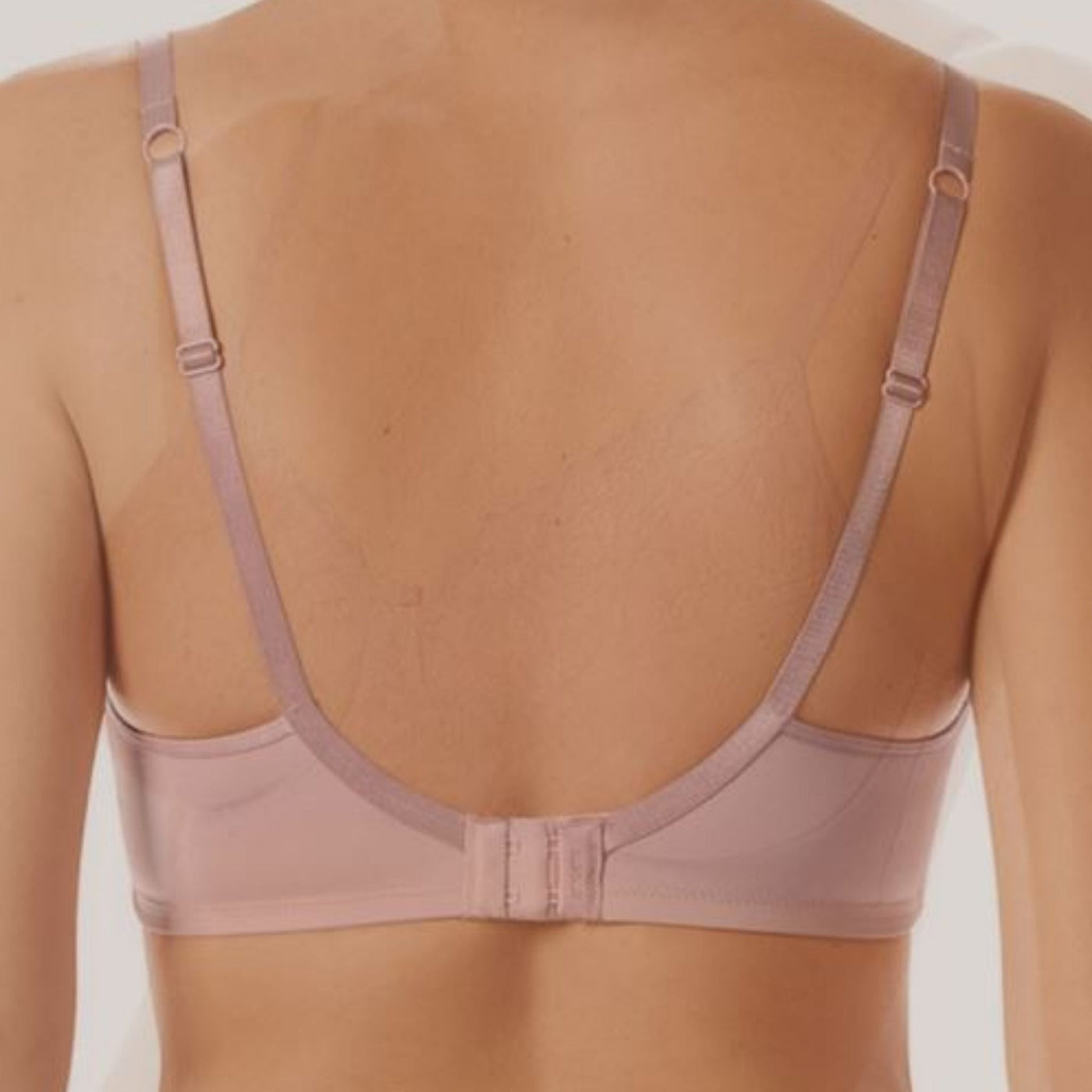 light dark mauve amoena danielle wire free bra back view