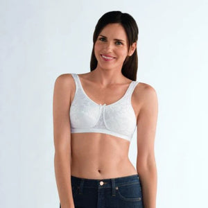 white amoena ella soft mastectomy bra front view