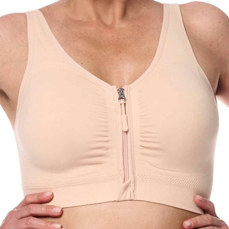 rose nude emilia seamless post surgical bra front view