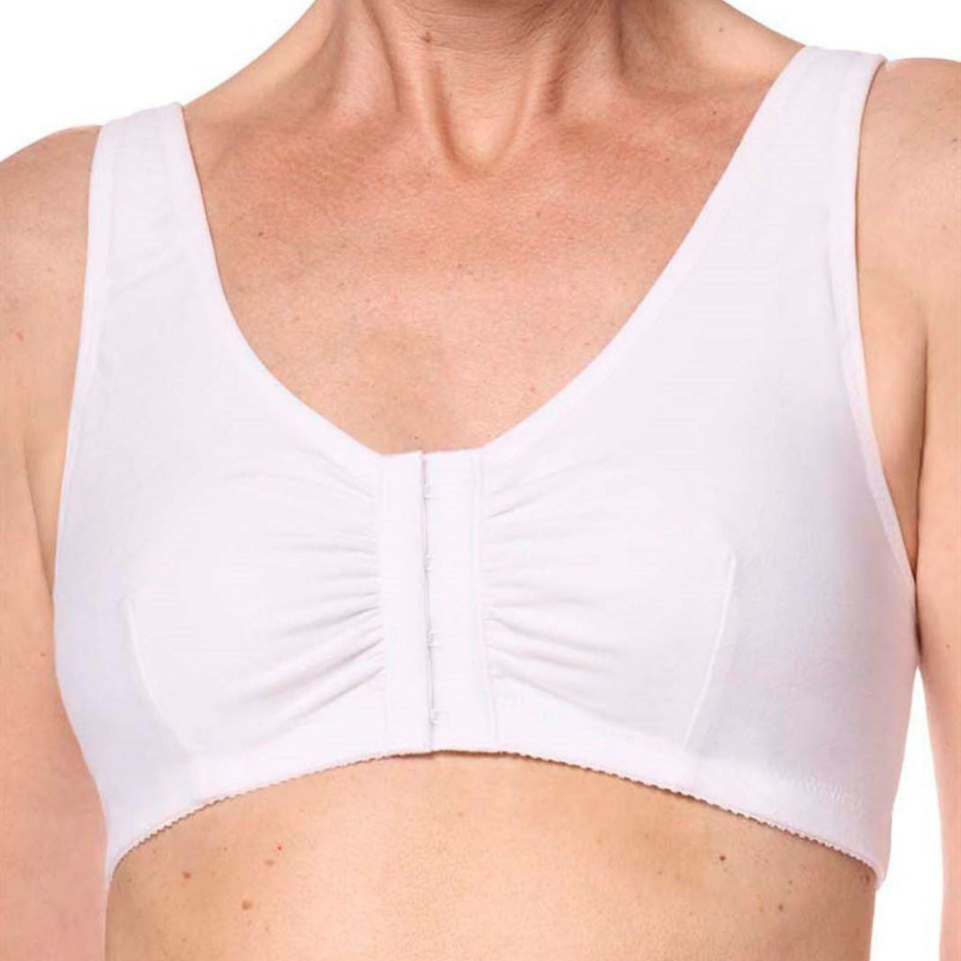 white amoena fleur mastectomy bra front view