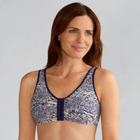 blue python frances wire free mastectomy bra front view