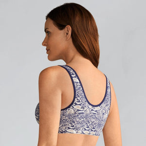 blue python frances wire free mastectomy bra back view