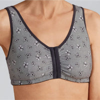 grey lace frances wire free mastectomy bra front view