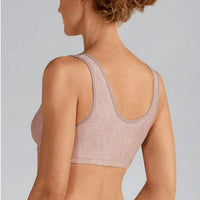 taupe lace frances wire free mastectomy bra back view