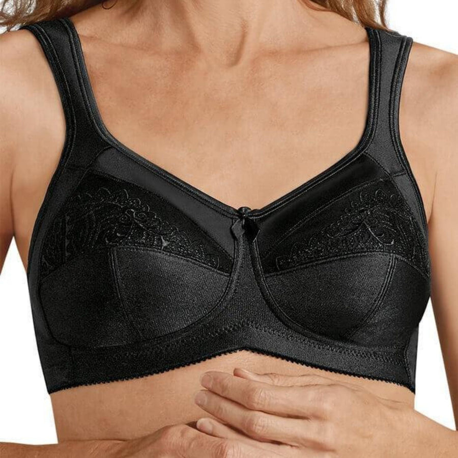 black amoena isadora mastectomy bra front view