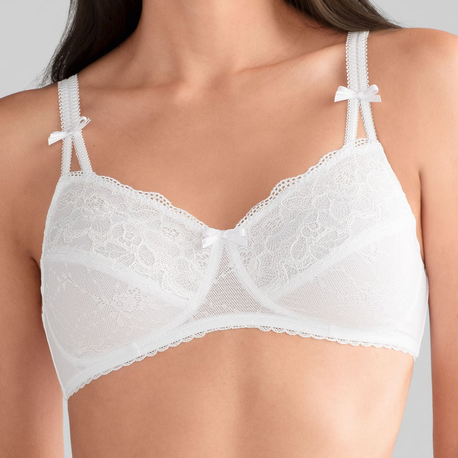 white amoena karla mastectomy bra front view