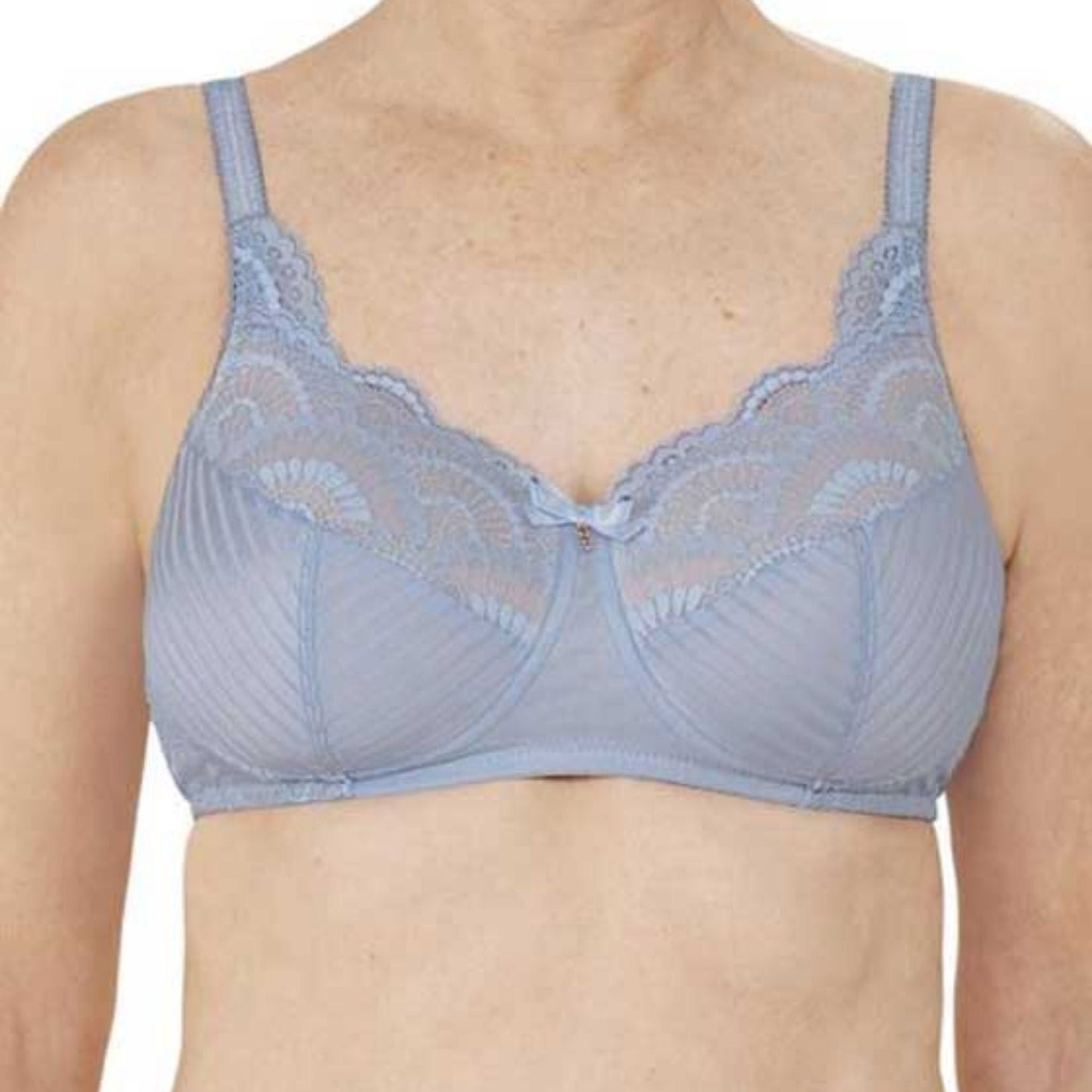 light blue light sand amoena karolina wire free mastectomy bra front view