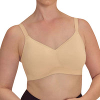 amoena linda padded wire-free bra sand front view