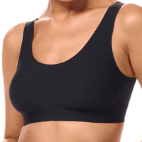 amoena linda wire-free bra black front view