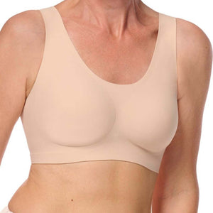 amoena linda wire-free bra sand front view