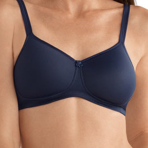dark blue amoena mara mastectomy bra front view
