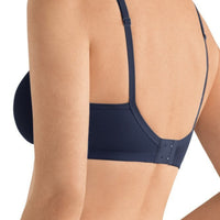 dark blue amoena mara mastectomy bra back view