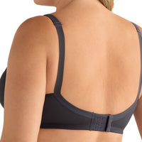 dark grey amoena mara mastectomy bra back view
