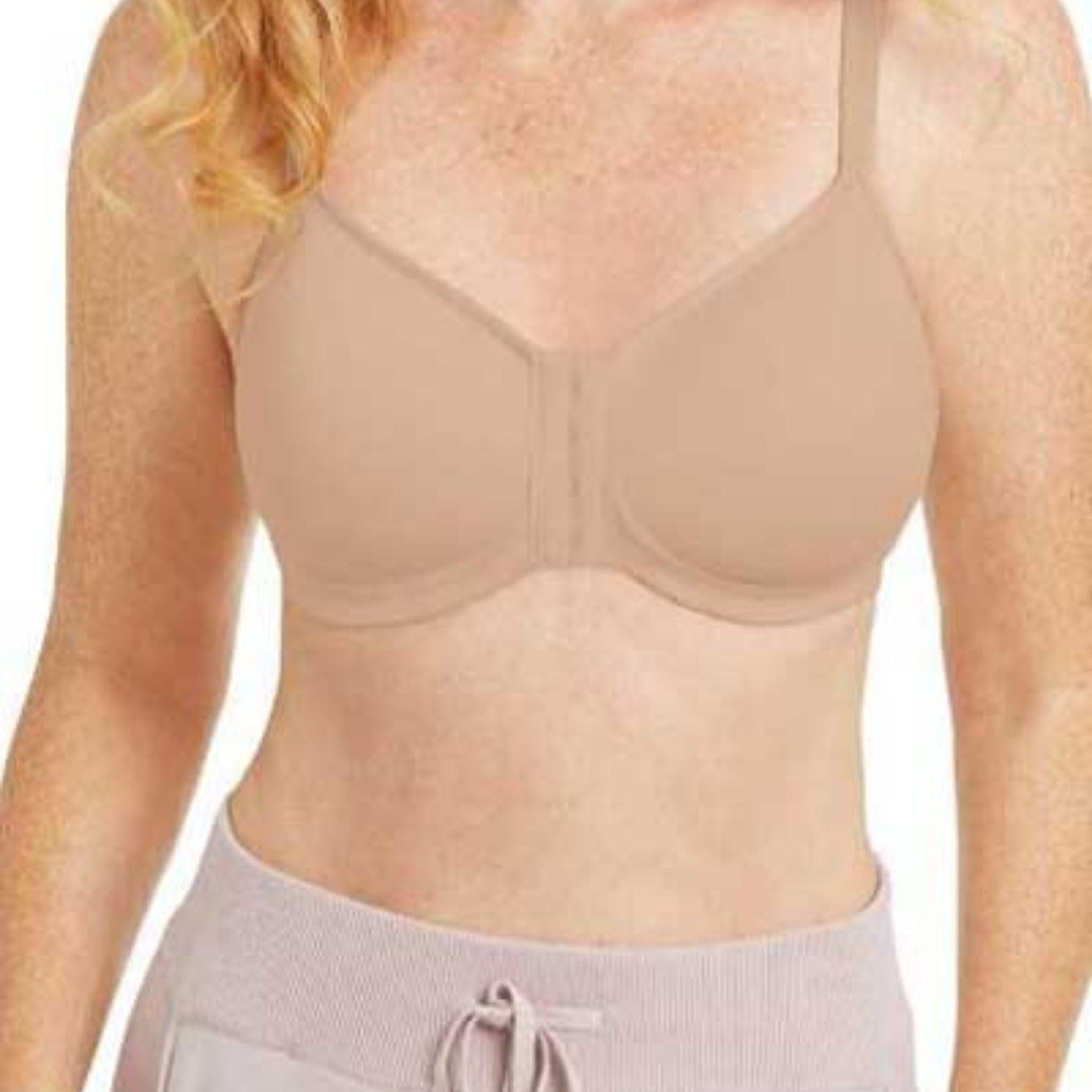light nude amoena mara front closure padded bra front view