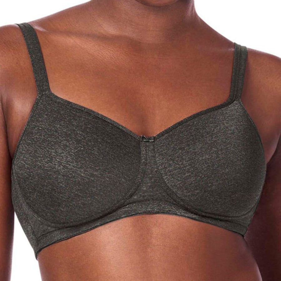 dark grey amoena melinda mastectomy bra front view