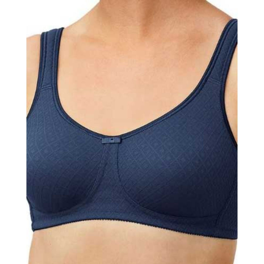 dark blue amoena mira mastectomy bra front view seasonal