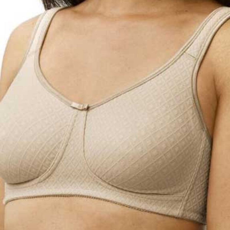 light taupe amoena mira mastectomy bra front view