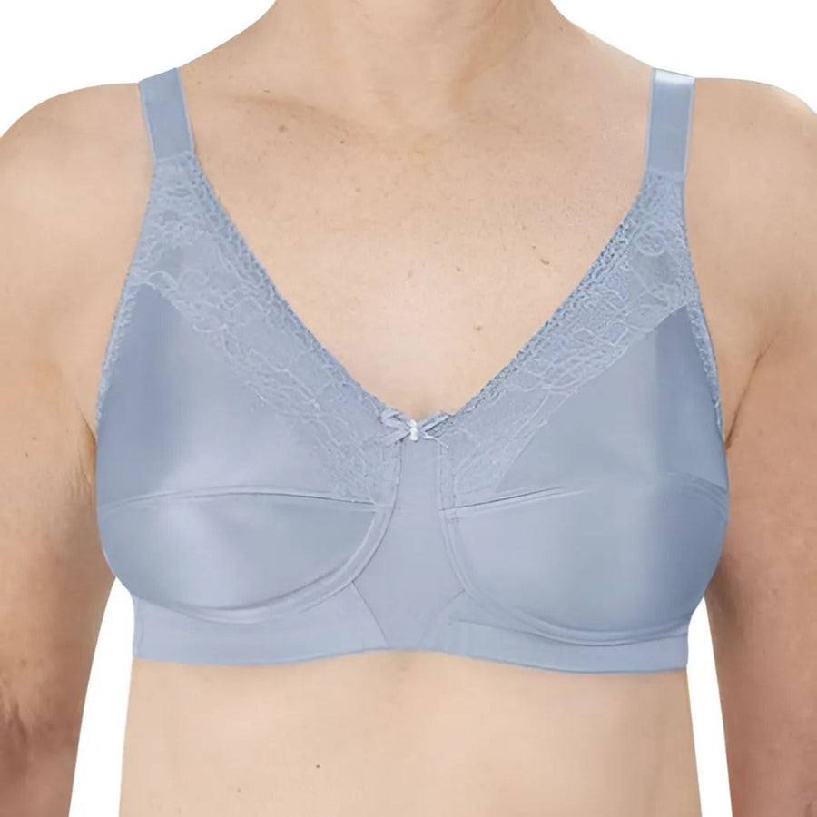 light blue amoena mastectomy bra front view