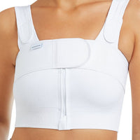white amoena pamela seamless surgical bra with strap view