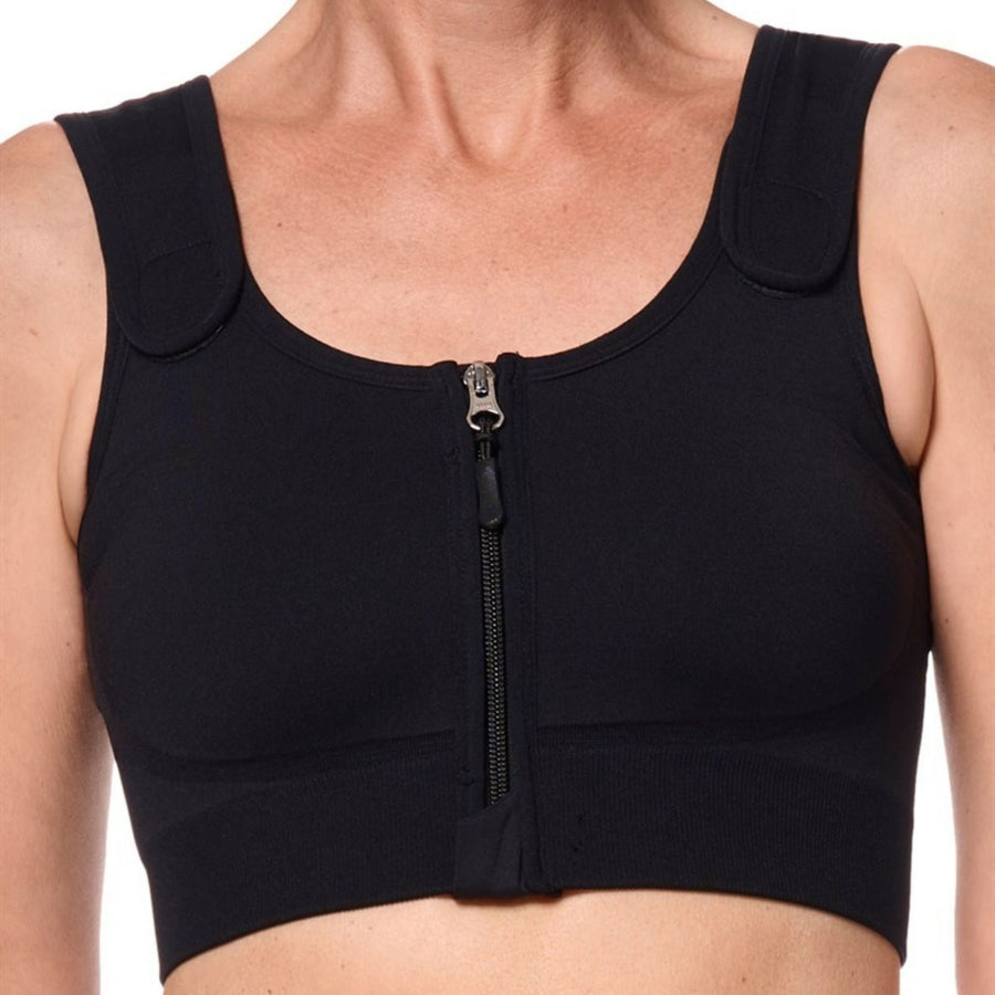 black amoena pamela seamless surgical bra front view