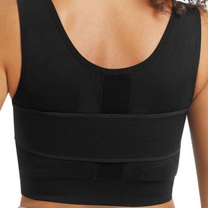 black amoena pamela seamless surgical bra with strap view