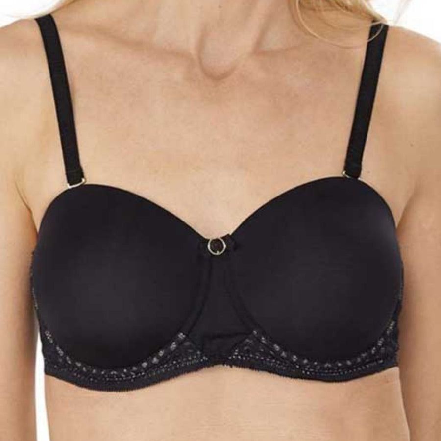 blacksand amoena pia underwire mastectomy bra front view