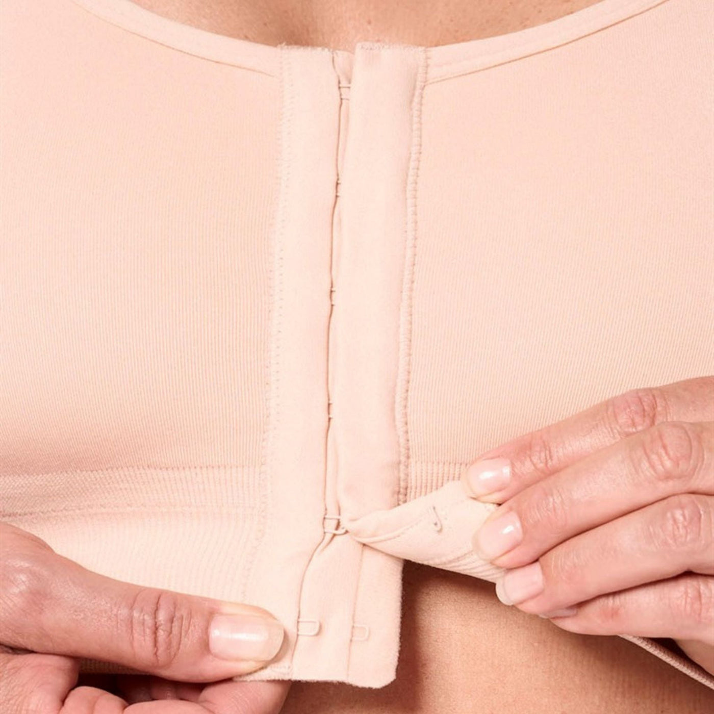 rose nude amoena sina mastectomy bra clasp view