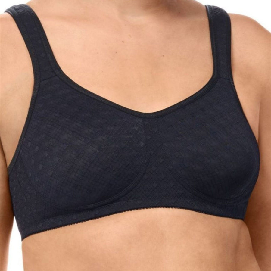 black amoena tiana mastectomy bra front view