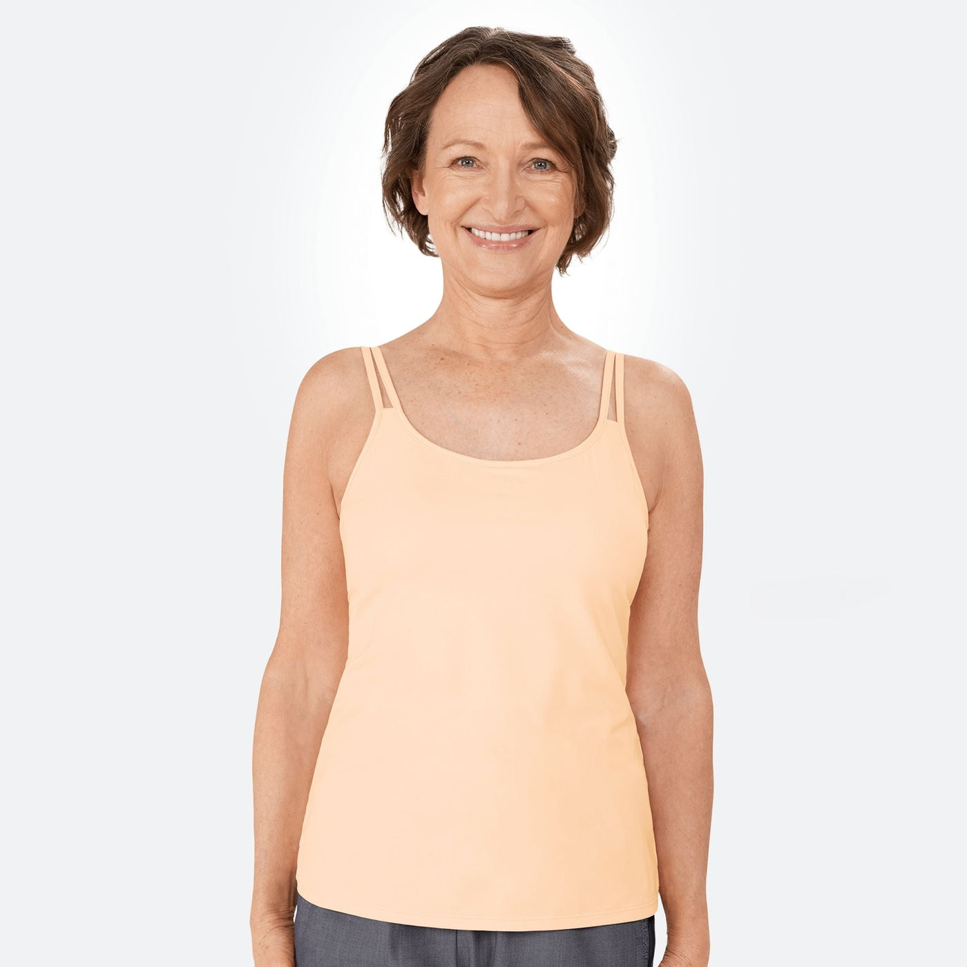peach amoena valletta tank top front view