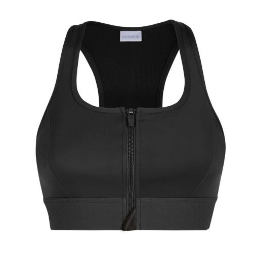 black amoena zipper bra front view