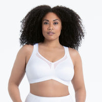 white anita clara wire free mastectomy bra front view