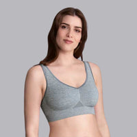 grey melange anita lotta mastectomy bra front view