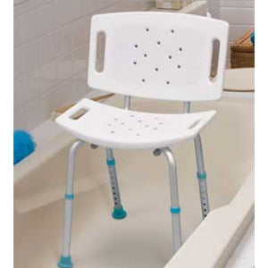 aquasense bath shower chair bench with back front view
