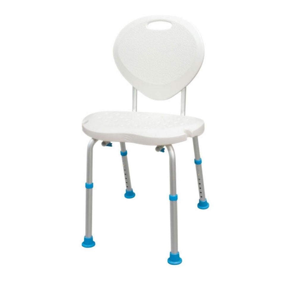 aquasense ergonomic adjustable bath seat with backrest front view