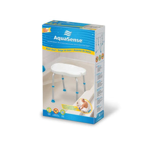 aquasense ergonomic adjustable bath seat without backrest package view