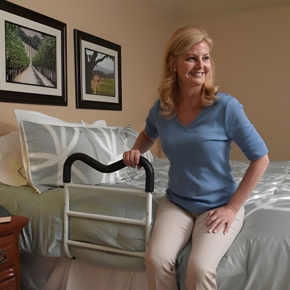 bed assist handle m rail with pouch lifestyle view