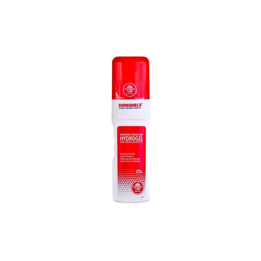 Bottle of the burnshield hydrogel spray