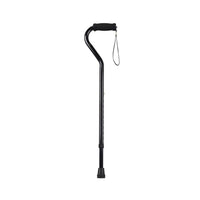 cane aluminum adjustable offset handle black front view