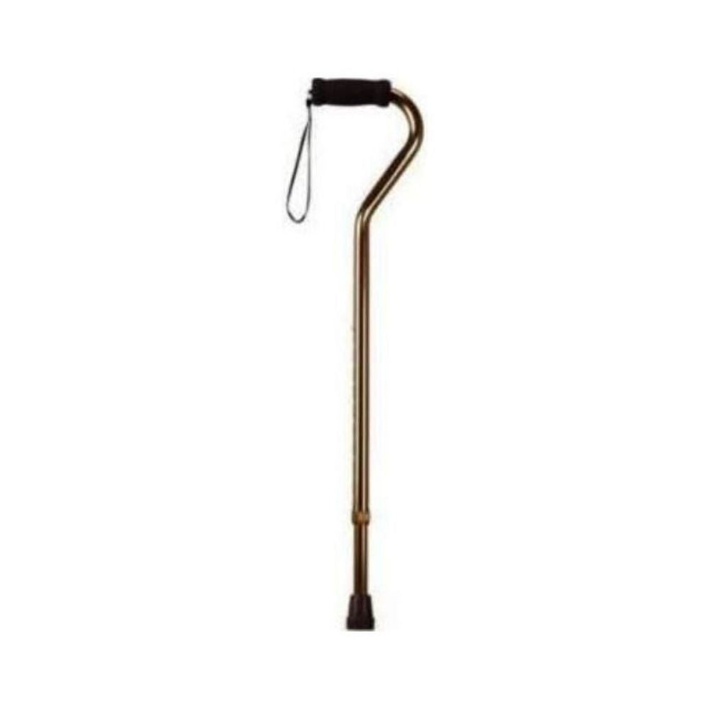 cane aluminum adjustable offset handle bronze front view
