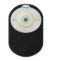 Coloplast SenSura Mio Black One Piece Closed Pouch, with Filter, Maxi, Convex Light Barrier, Cut to Fit. Front view