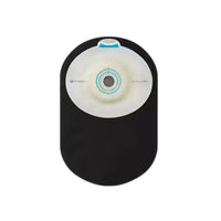 Coloplast SenSura Mio Black One Piece Closed Pouch, with Filter, Maxi, Convex Soft Barrier, Cut to Fit. Front view