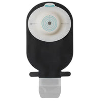 Coloplast SenSura Mio Black One Piece Drainable Pouch, Maxi, with Filter, Convex Soft Barrier, Cut to Fit. Front view