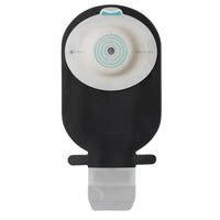 Coloplast SenSura Mio Black One Piece Drainable Pouch, Maxi, with Filter, Convex Deep Barrier, Cut to Fit. Front view